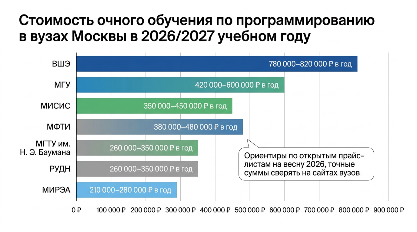 Стоимость обучения программированию в Москве